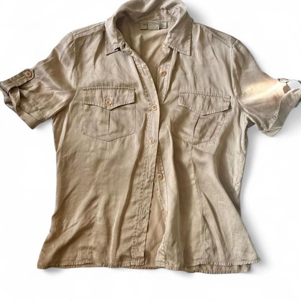 Vintage Blunauta 90s style beige minimalist blouse